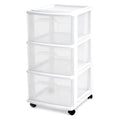Smart Home HOMZ Drawer Tower, 3-Tier Rolling Storage Cart Essentials