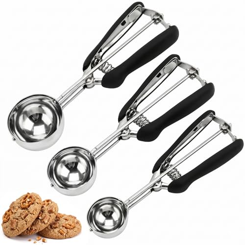 Classic Cookie Scoop Set, 3Pcs Ice Cream Scoop, Cookie Scoops Kit