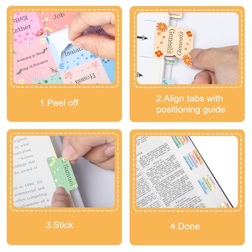 Modern Bible Tabs, 75 Tabs, Laminated Bible Index for Daily Use