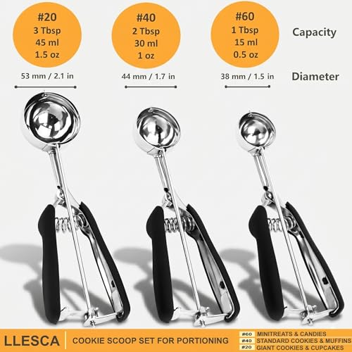 Classic Cookie Scoop Set, 3Pcs Ice Cream Scoop, Cookie Scoops Kit