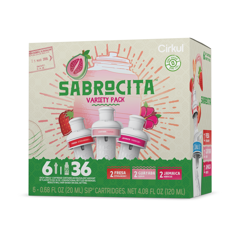 Zero-Calorie Sabrocita 6-Pack Variety Pack E8JI - Sugar-Free Fruit Flavor Cartridge Refill - Default Title