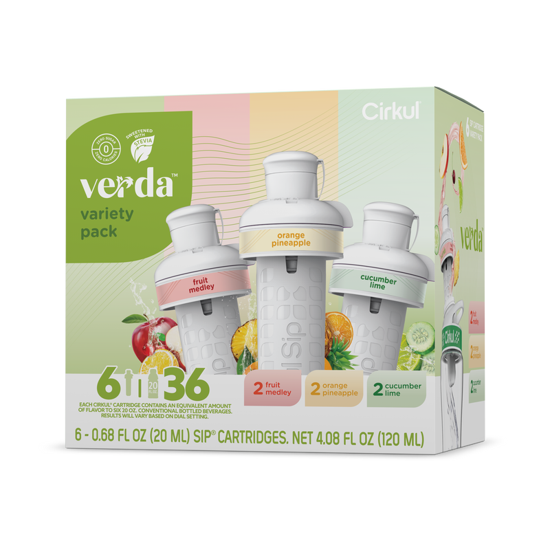 Vitamin-Infused Verda 6-Pack Variety Pack CT2I - Sugar-Free Fruit Flavor Cartridge Refill - Default Title