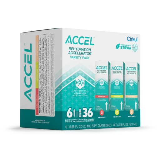 Sugar-Free Accel 6-Pack Variety Pack IZ9I - Electrolyte Hydration Enhanced Taste Cartridges Detail