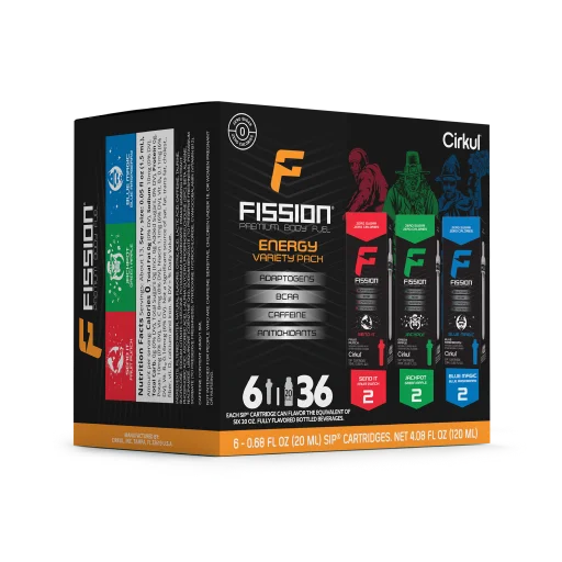 Refreshing Electrolyte Fission 6-Pack Variety Pack 97EI - Vitamin-Infused Natural Refreshing Flavor Core Detail